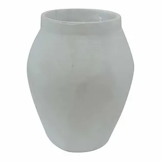 Vaso decorativo in cartapesta bianco sporco handmade