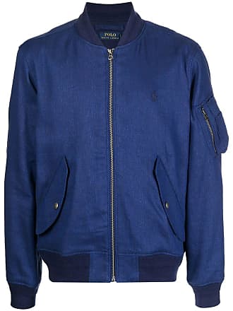 Polo Ralph Lauren modern flight bomber jacket - men - CottonLinen/Flax/Elastane/Cotton - L - Blue