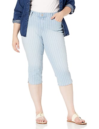 Gloria Vanderbilt Womens Comfort Curvy Capri Jeans, Blue/Whtie, 10