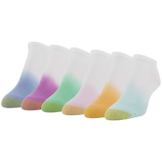 Gold Toe Womens Tie Dye Liners, 6 Pairs Casual Sock, Aqua, Peach, Pink, Green, Mauve, Blue, Shoe 4-7 UK