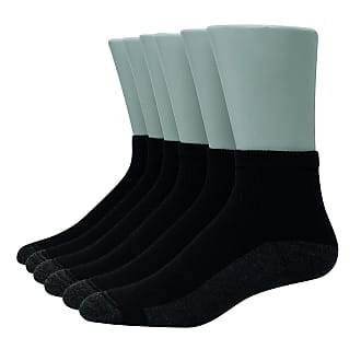 Hanes Ultimate Mens 6-Pack Ultra Cushion FreshIQ Odor Control with Wicking Ankle Socks, Black, One Size