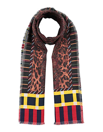 Shop PIERRE LOUIS MASCIA Stripes Silk Cotton Knit & Fur Scarves by