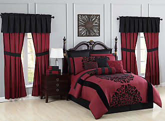 Geneva Home Fashion 30 Piece York Bedroom Furnishing Set, Cal King, Burgundy