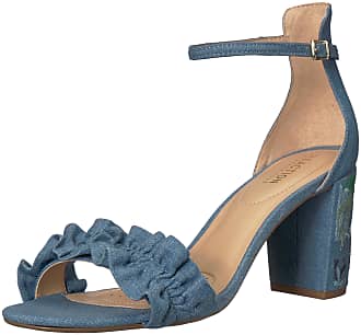 Kenneth Cole Reaction Womens Rise Ruffle Strap Open Toe Dress Sandal Heeled, Blue, 8.5 M US