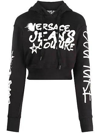 Versace Jeans Couture logo-stamp cotton hoodie - White