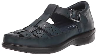 Easy Street Womens Dorothy t-Strap Comfort Casual Mary Jane Flat, Navy, 6.5 2W US