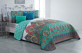 Geneva Home Fashion Avondale Manor Livia 5-Piece Quilt Set, Queen, Jade Green