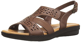 Easy Street womens Slingback Flat Sandal, Tan, 5.5 US