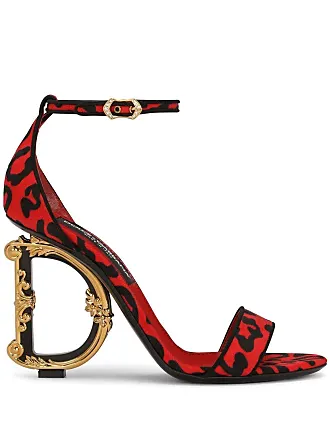 Dolce & Gabbana Heeled Jacquard Sandals | Lyst