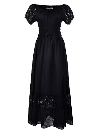 Anna Kaci S/M Fit Peasant Maiden Boho Inspired Cap Sleeve Lace Trim Dress Black Medium, Black, Medium