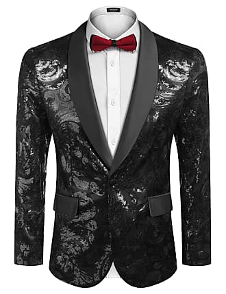 COOFANDY Mens Floral Tuxedo Jackets Slim Fit Suit Blazer Jacket for Dinner  Prom Wedding at  Men’s Clothing store