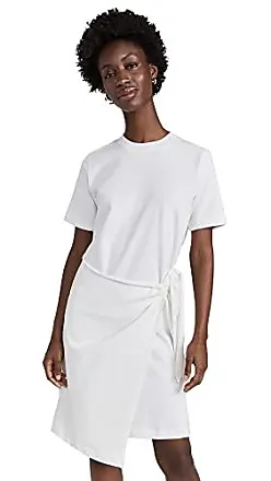 Vince Smocked Mixed Media Cami Dress in Off White