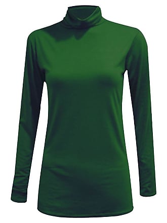 ladies bottle green polo neck jumper