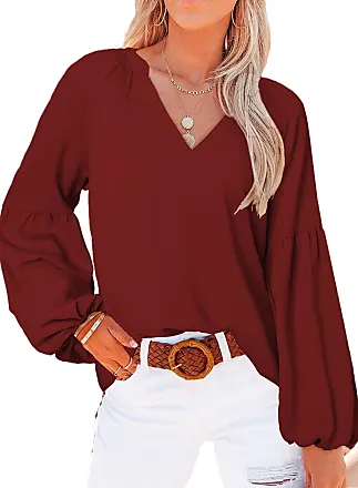 Kobilee Camicia Lino Donna Elegante Manica Lunga Lunga Blusa Sexy Curvy  Estiva Camicia Scollo a V Cotone T-Shirt Top Tinta Unita Casual Magliette  Camicetta Oversize 