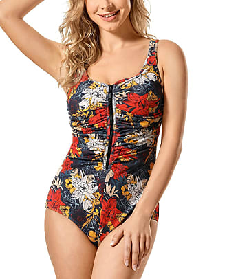 DELIMIRA Women's One Piece Bathing Suit Plus Size Swimsuit Tummy Control  Front Zipper Swimwear Multi Color 36 2 : : Clothing, Shoes &  Accessories