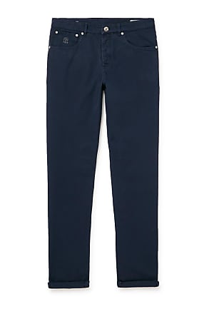 BRUNELLO CUCINELLI Blue Gabardine Cotton Slim Fit Chino Pants EU 50 US –  SARTORIALE