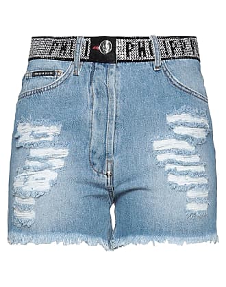 Femme Vêtements Shorts Shorts en jean et denim Short en jean à imprimé New Baroque Jean Philipp Plein en coloris Bleu 