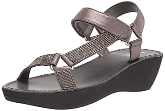 Kenneth Cole Reaction Womens Fine Sport Jewel Sandal Wedge, Pewter, 9.5