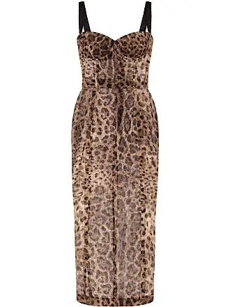 DOLCE & GABBANA Leopard-print flocked canvas mini dress