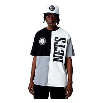 New Era Men's Distressed Logo Button Up Tee Lasrai Blk T-Shirt