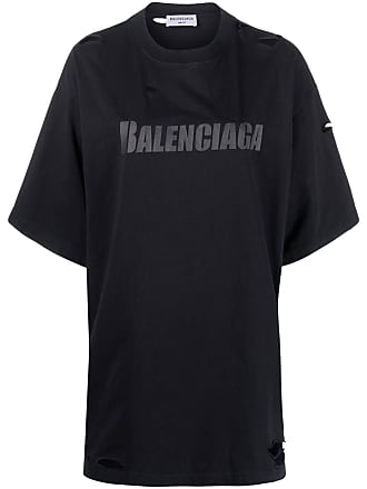 Balenciaga logo-print Distressed T-Shirt - Black