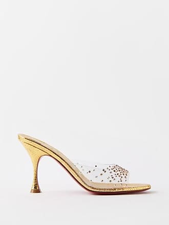 Christian Louboutin Crystal Embellished Gold Mesh & Leather