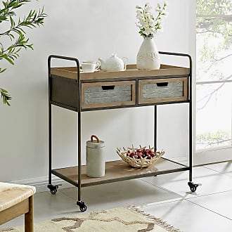 Slate Grey 30 Inch WE Furniture AZF30LOLASG Industrial Metal Wood Buffet and Bar Cart Kitchen Storage Cabinet