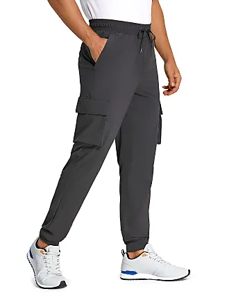 CRZ YOGA Men's Stretch Golf Pants - 33/35'' Slim Fit Work Pants Stretch  Waterproof 5-Pocket Thick Travel Pants 32W x 33L Black