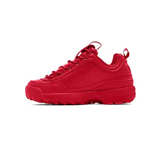 Red deals shoes fila