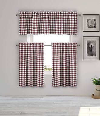 58x15 Duck River Textile Wilmont Stripe Kitchen Curtain & Tier Set 2 Pieces Black 29x36 1 Piece