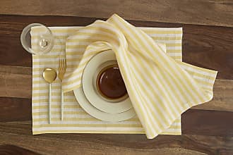 Natural & White 14 x 19 Inch Tablemat for Dinner Solino Home 100% Pure Linen Buffalo Check Placemats European Flax Plaid Placemats Set of 4