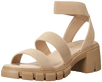 Madden Girl Womens Haley Heeled Sandal, Sand Fabric, 5.5