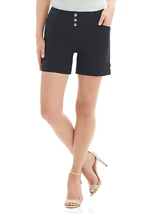 Rekucci Women's Ease into Comfort Capri with Button Detail (2 Short, Black)  : : Clothing, Shoes & Accessories