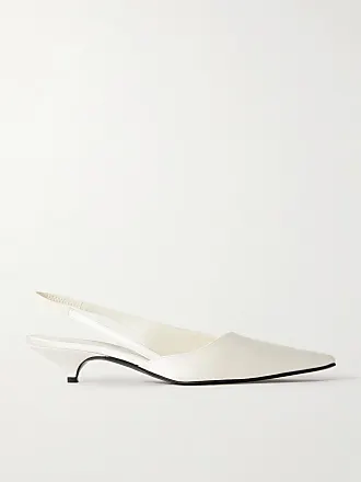 White kitten outlet heel slingback shoes