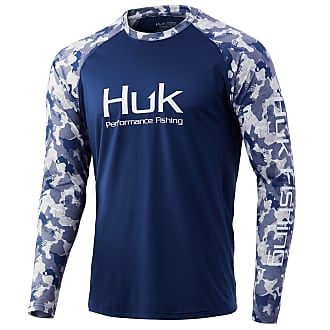 HUK Men's Standard Double Header Long Sleeve Sun Protecting Fishing Shirt Flare-Americana 3X-Large 