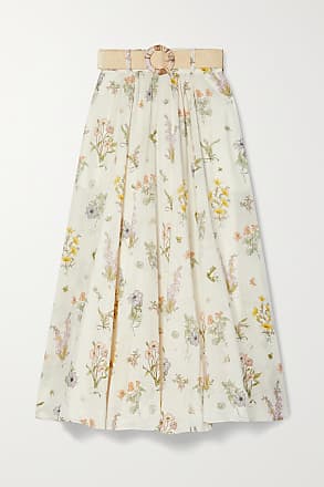 Jupe longue à fleurs brodées Coton Zimmermann en coloris Blanc Femme Vêtements Jupes Jupes longues 