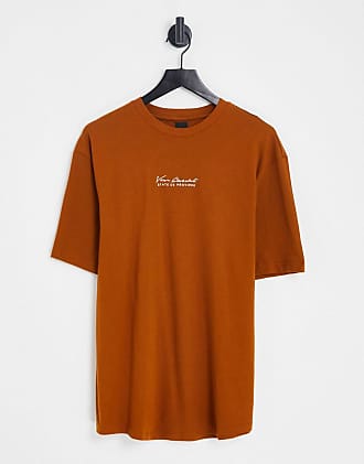 River Island t-shirt with front & back print in orange