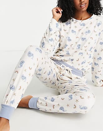 Mujer Ropa de Ropa para dormir de Pijamas Pijama y antifaz con estampado de Threadbare de color Azul 