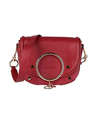 Leather Handbag with Magnetic Closure Inserts Size unica