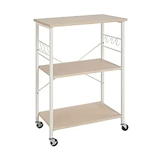 FirsTime & Co. Off-White And Brown Aurora Kitchen Cart, Farmhouse, Wood,  31.5 x 16 x 31.5 inches