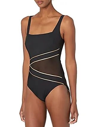 Onyx Bandeau One Piece Swimsuit Black/Gold 8 by Gottex