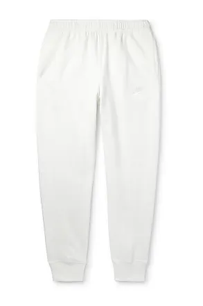 Solo Swoosh Straight-Leg Logo-Embroidered Cotton-Blend Jersey Sweatpants