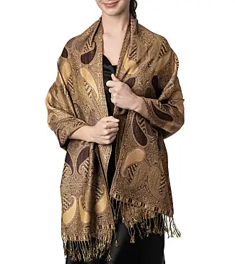 Achillea Soft Silky Reversible Paisley Pashmina Shawl Wrap Scarf w/Fringes