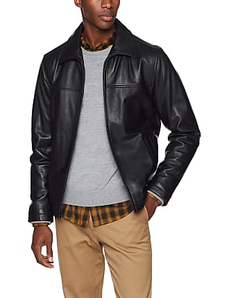 tommy hilfiger brown leather jacket