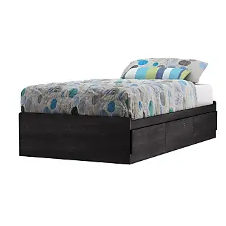 Macaron Twin Size Toddler Bed with Side Safety Rails, Modern