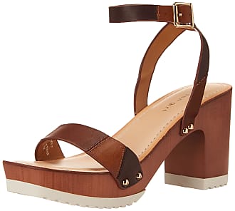 Madden Girl Womens Choosy Heeled Sandal, Cognac Multi, 7