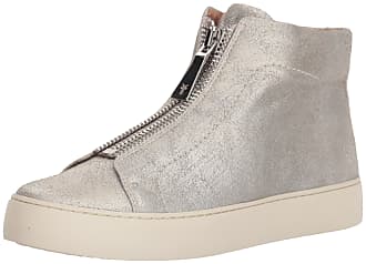 Frye Womens Lena Zip HIGH Sneaker, Silver, 11 M US