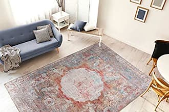 Teppich Modern Flachflor Handgewebt Baumwolle Retro Vintage Rot 80x150cm 