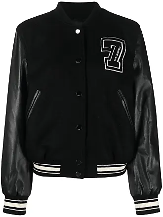 Appliquéd Leather Varsity Jacket