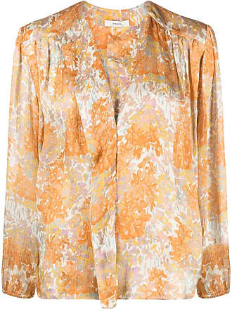 Vince Garden floral-print silk blouse - women - Silk - L - Orange